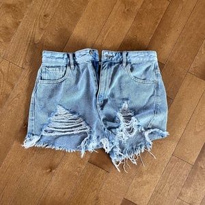 Ripped PacSun Light Denim Shorts